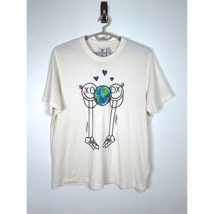 Adidas x Andre Saraiva XL‎ Mens T Shirt Cream Graphic Love Union Earth